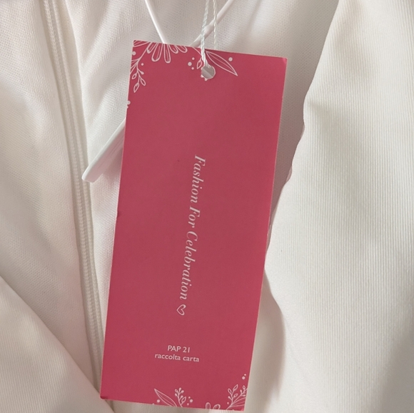 SHEIN Belle Solid V-neck Mermaid Hem Wedding Dress - Picture 12 of 16